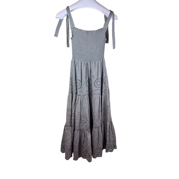 Zara Gray Maxi Dress with Eyelet Details - Picture 3 of 8